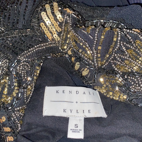 Kendall + Kylie Sequin Beaded Embellished Surplice Mini Dress - Picture 8 of 9